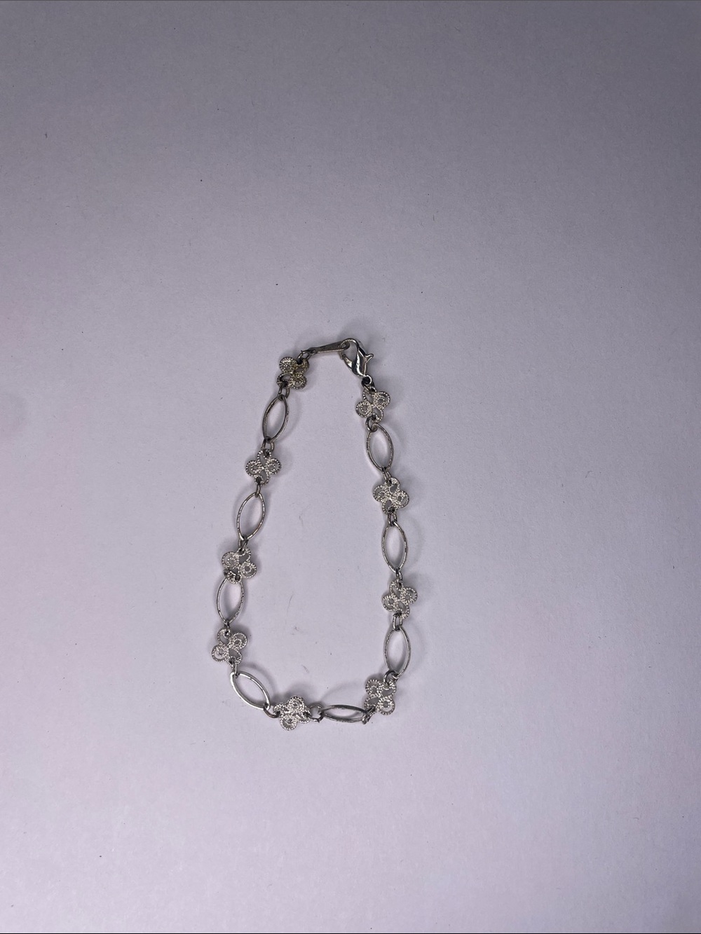 Silver Floral Link Bracelet - ADD ON ONLY